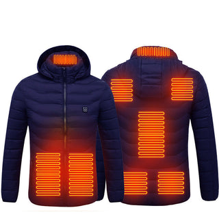 HeatPRO Heated Puffer Jacket - USB Electric Insulated Coat with 9 ActiveHeat Zones - Savii