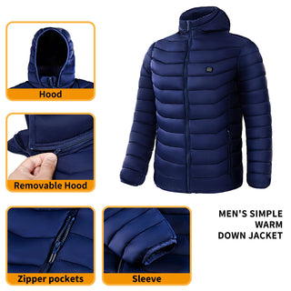 HeatPRO Heated Puffer Jacket - USB Electric Insulated Coat with 9 ActiveHeat Zones - Savii