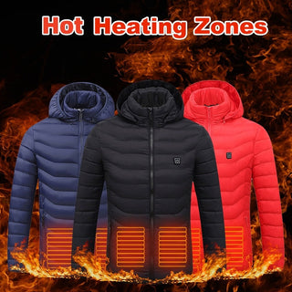 HeatPRO Heated Puffer Jacket - USB Electric Insulated Coat with 9 ActiveHeat Zones - Savii