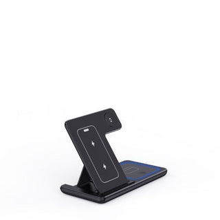 3 In 1 LED Fast Wireless Charger Stand 15W Foldable Charging Station For iPhone