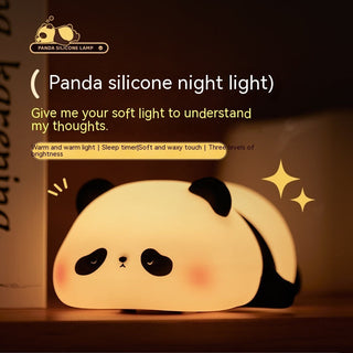 Panda Night Lights For Kids Cute Animal Silicone Timing Rechargeable Lamp Cartoon Panda Bedroom Decoration Kids Boys Girls Gift - Savii