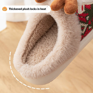 Christmas Elk Plush Slippers Non-slip - Savii