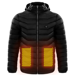 HeatPRO Heated Puffer Jacket - USB Electric Insulated Coat with 9 ActiveHeat Zones - Savii