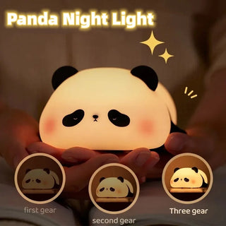 Panda Night Lights For Kids Cute Animal Silicone Timing Rechargeable Lamp Cartoon Panda Bedroom Decoration Kids Boys Girls Gift - Savii