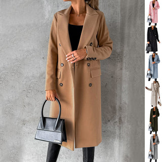 Double Breasted Slim Long Winter Coat - Savii