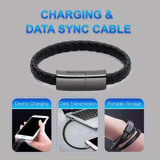 USB Charging Bracelet - Data Charging Cord Compatible with iOS and Android - Savii